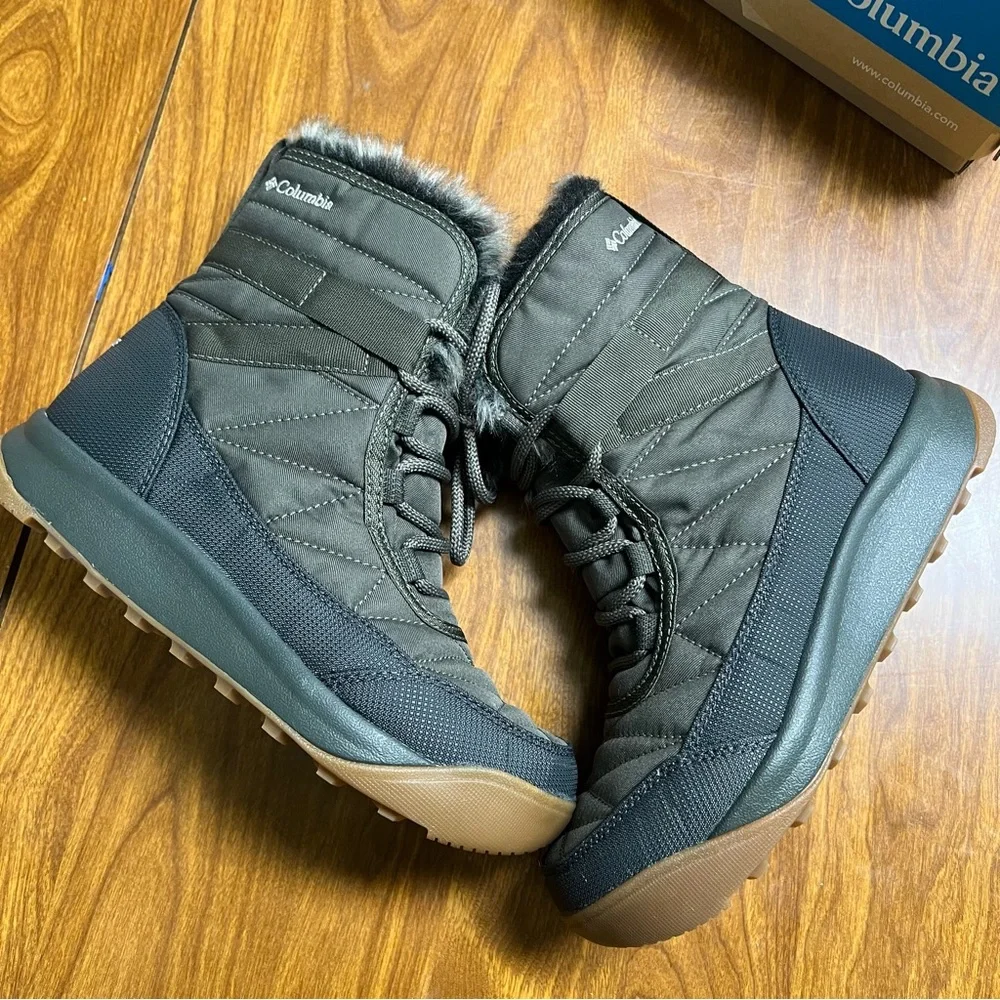 NWT Columbia Minx Shorty IV Winter insulated boots size 6 Green Tundra